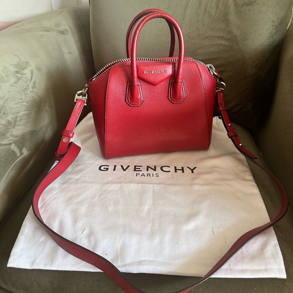 Givenchy Red Goatskin Mini Antigona Bag